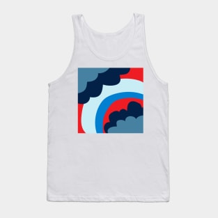 Pie in the sky - fire engine red, navy, denim blue Tank Top